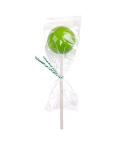 Lollipop packaged in clear bag