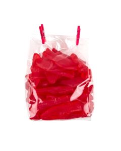 Packaged candy with clips