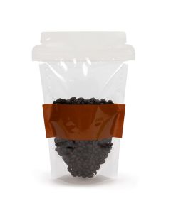 Coffee Cup Shaped Pouch w/ Zipper 6" x 3 1/2" x 9"  100 pack SP7CZ