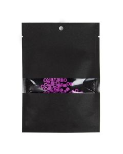 Black Kraft Compostable Heat Seal Bags w/ Window 4" x 6" 100 Pieces KHS46BKW