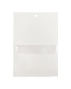White Kraft Compostable Heat Seal Bags w/ Window 4" x 6" 100 pack KHS46WKW
