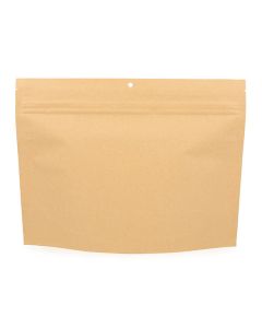 Kraft Home Compostable Child Resistant Stand Up Pouches 12" x 4" x 9" 100 Pack CRPE129K