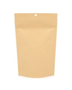 Kraft Home Compostable Child Resistant Stand Up Pouches 5 1/8" x 2 1/2" x 8 1/8" 100 Pack CRPE3K