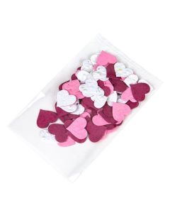 Bottom seal poly bag with heart confetti