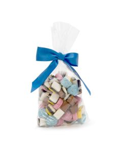 Flat poly bag with candy