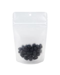 Frosted Recyclable Stand Up Pouch w/ RETAIN&trade; 4" x 2 3/8" x 6" 100 Pack ZBGERR2F