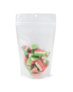 Frosted Recyclable Stand Up Pouch w/ RETAINâ€žÂ¢ 5 1/8" x 3 1/8" x 8 1/8" 100 Pack ZBGERR3F