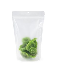 Frosted Recyclable Stand Up Pouch w/ RETAIN&#8482; 5 7/8" x 3 1/2" x 9 1/8" 100 Pack ZBGERR7F