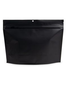 Matte Black Home Compostable Child Resistant Stand Up Pouches 12" x 4" x 9" 100 Pack CRPE129MB