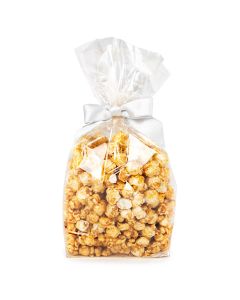 5" x 3" x 12" popcorn packaged in clear flat bottom gusset bag