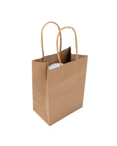 Kraft Paper Merchandise Handle Bags 4.72" x 2.95" x 6.5" 50 pack GMB1