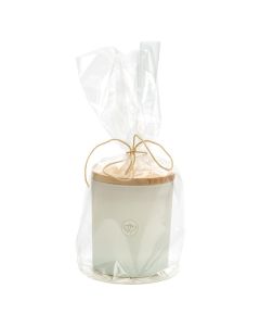 Candle packaged in 1.6 mil round bottom bag